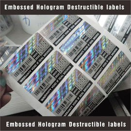 Tamper Evident Destructible Vinyl Laser Labels High Security With Custom Pattern