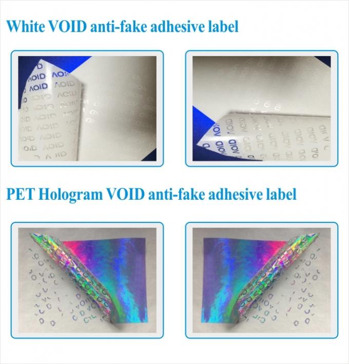 anti-falsificando não o rolo material da etiqueta do material da etiqueta do holograma do resíduo/transferência do holograma não